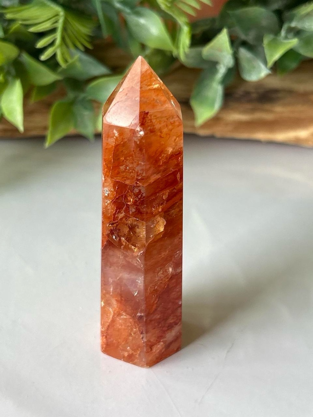 💎 Red hematoid fire quartz crystal tower 3.1”